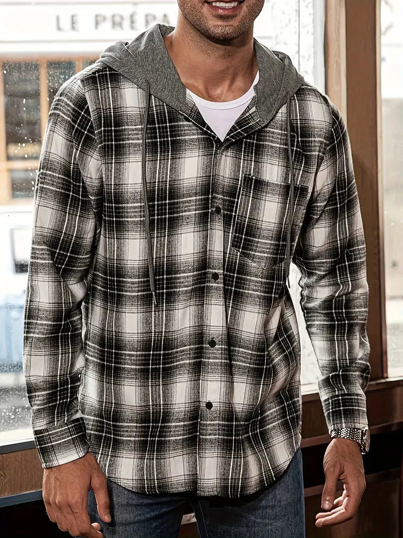 Levoire | Chemise À Capuche À Carreaux Gris