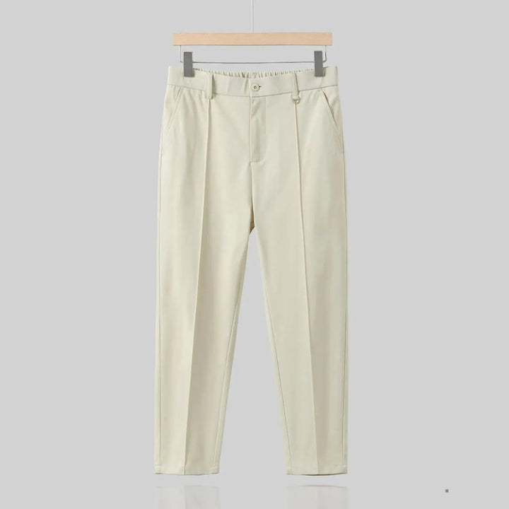 Levoire | Pantalon simple, sans plis, de couleur uniforme Khaki