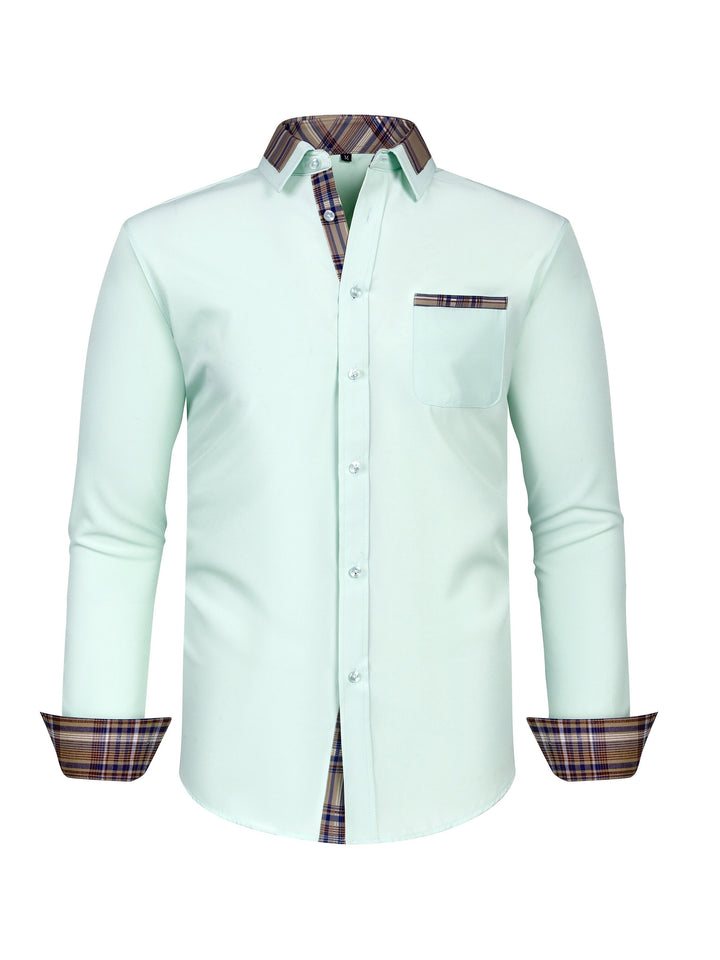 Levoire | Chemise Fine Adaptée Aux Affaires Avec Col À Carreaux Vert clair