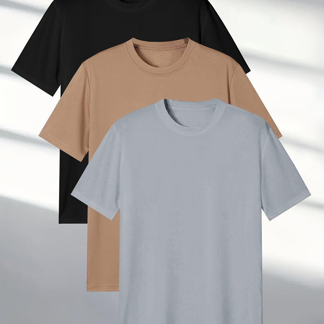 Levoire | T-Shirts Pour Hommes À Col Rond Couleur mélangée 3