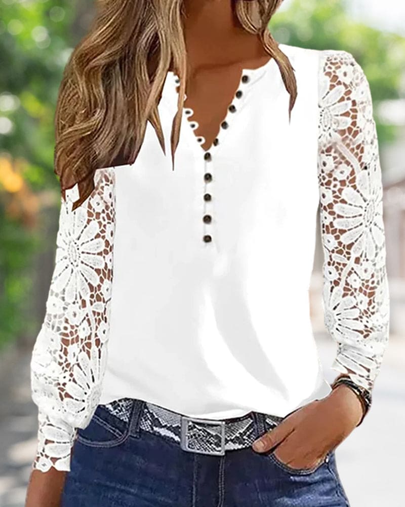 Levoire | T-Shirt À Manches En Dentelle