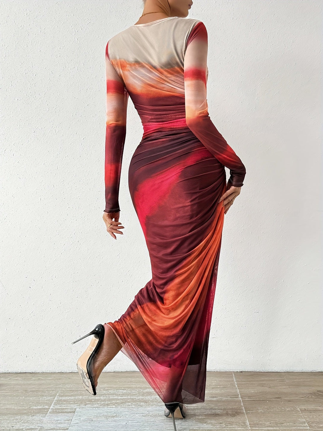 Levoire | Col Rond, Robe Maxi Sexy À Manches Longues, Ajustée Pour Le Printemps Et L'Été, Vêtements Pour Femmes