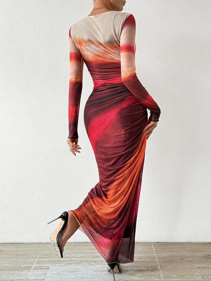 Levoire | Col Rond, Robe Maxi Sexy À Manches Longues, Ajustée Pour Le Printemps Et L'Été, Vêtements Pour Femmes