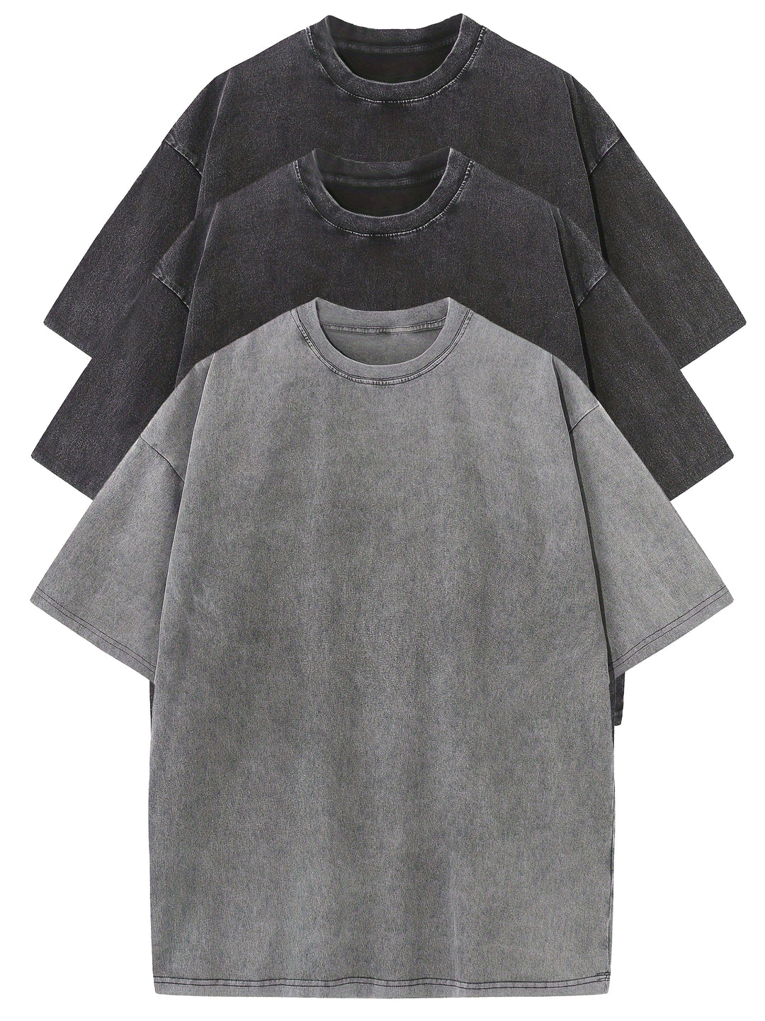 Levoire | 3 Pcs T-Shirts En Coton Détachables Noir+noir+taureau