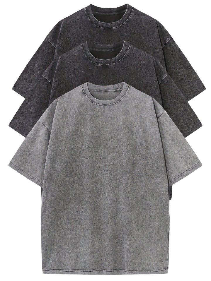 Levoire | 3 Pcs T-Shirts En Coton Détachables Noir+noir+taureau