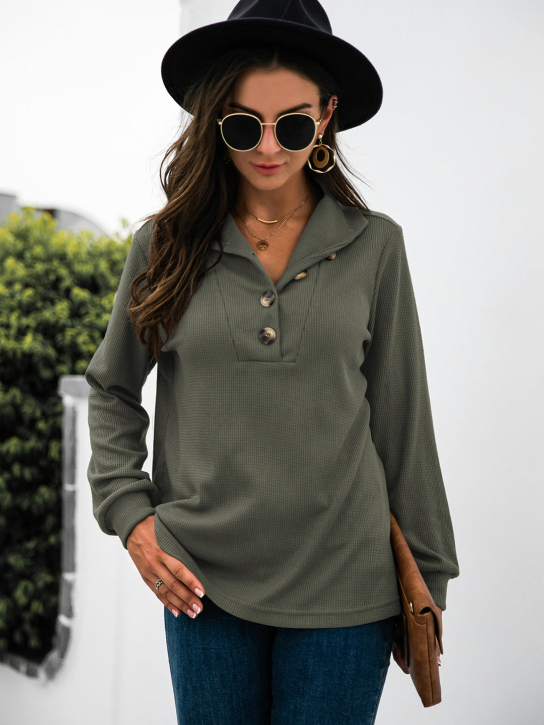 Levoire | Demi-bouton T-shirt à manches longues
