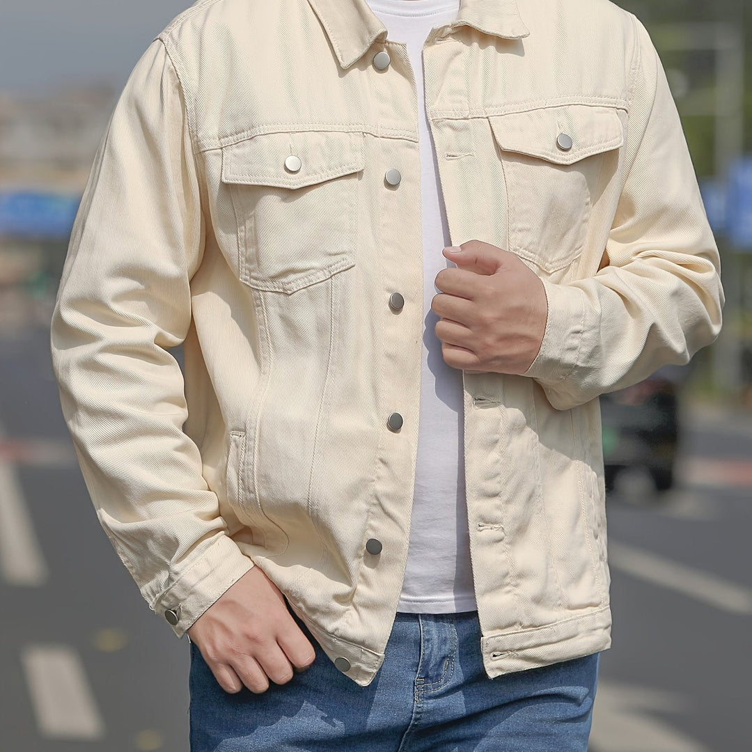 Levoire | Veste En Coton Pour Hommes Dans Un Style Denim Décontracté