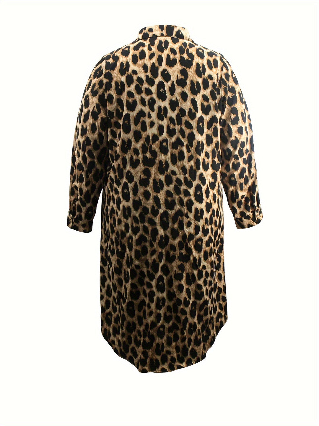 Levoire | Robe Chemise À Imprimé Léopard Décontractée À Manches Longues