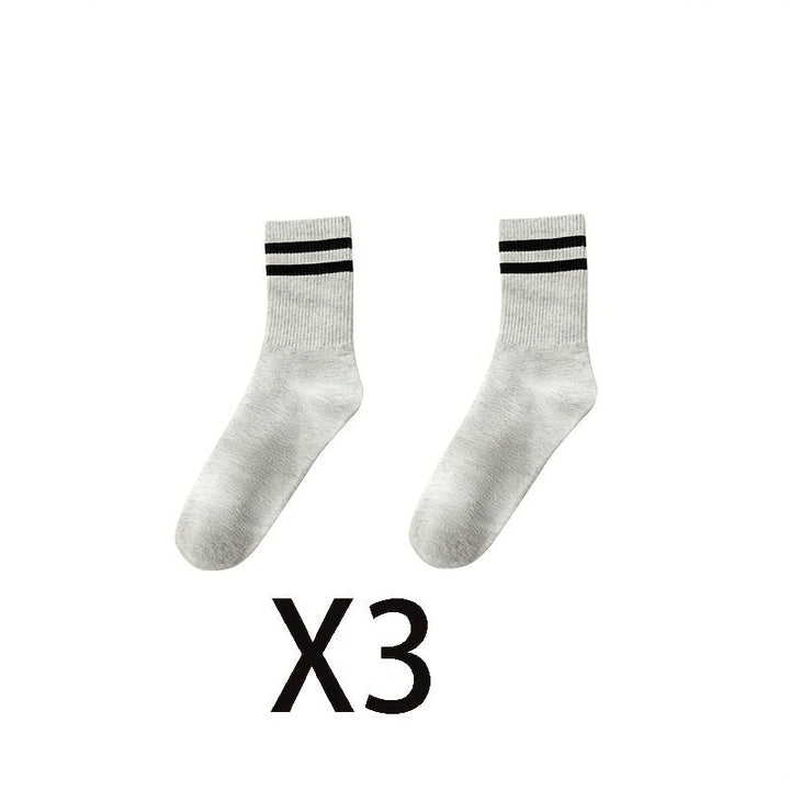 Levoire | 3 Paria Unisexe Chaussettes Sportives Crew Gris (3 paires) Une taille (36-41)