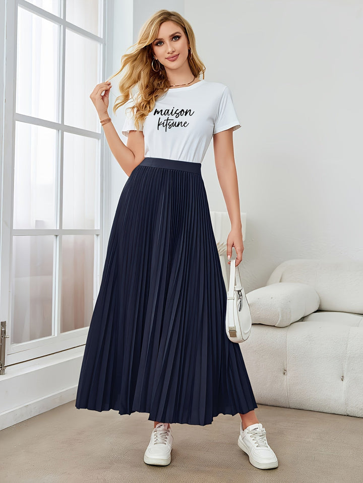 Levoire | Jupe Mi-Longue À Volant Monochrome Avec Taille Élastique Merikulho