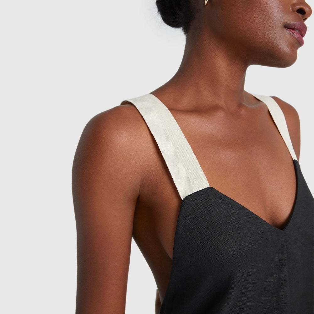 Levoire | Robe Dos Nu Contrastée Nouée