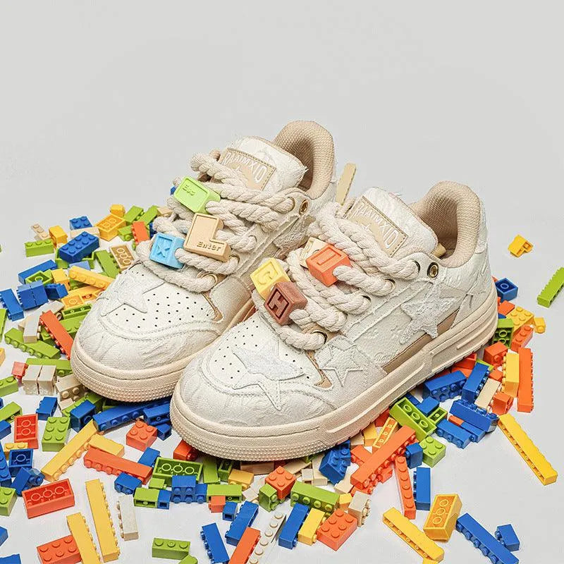 Levoire | Sneaker Unisexe avec des détails créatifs – Style original et décontracté Khaki