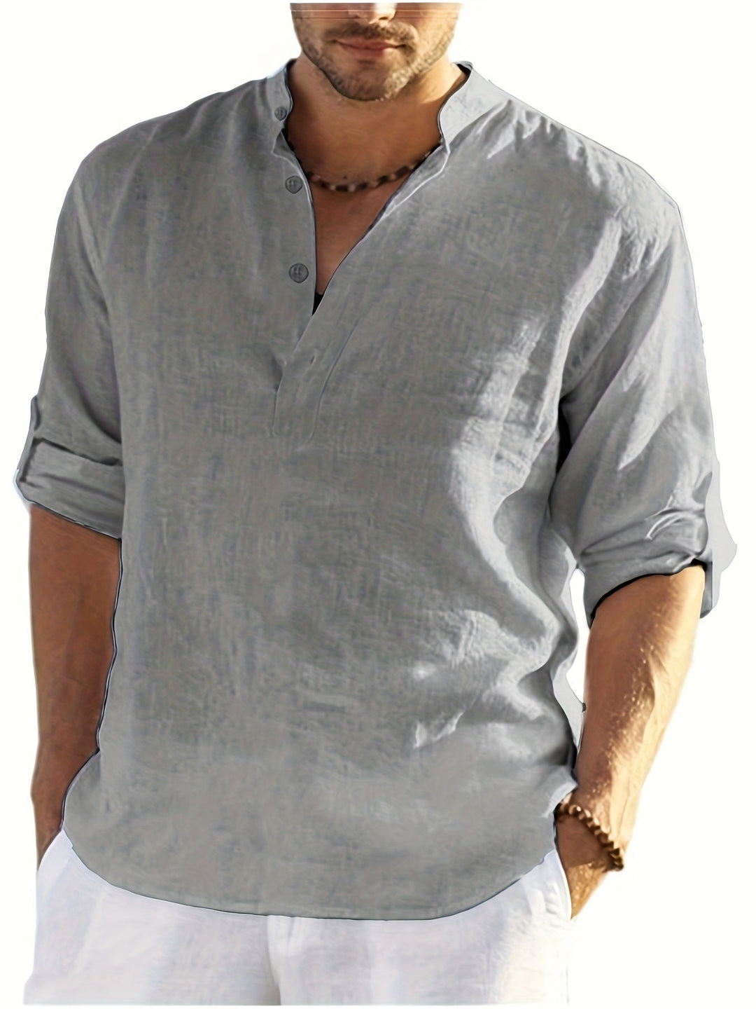 Levoire | Chemise Décontractée Légère À Manches Longues Pour Hommes gris