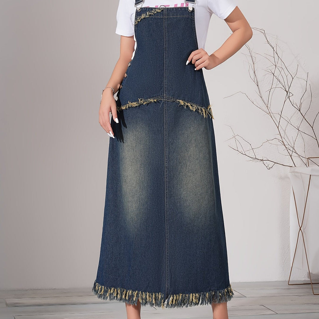 Levoire | Robe Maxi Denim Rentoa Avec Ourlet Brut Et Cordon Réglable