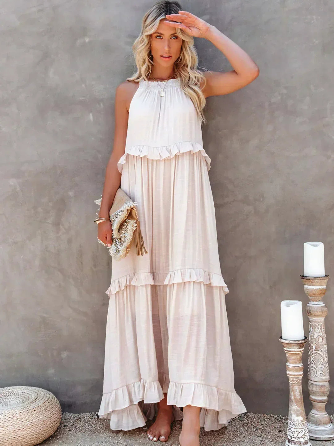 Levoire | Robe longue élégante Abricot