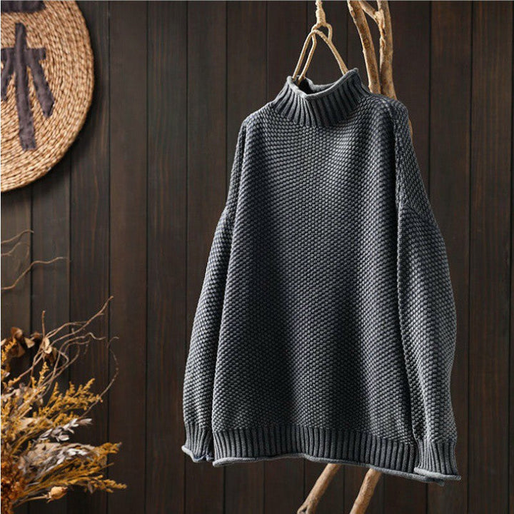 Levoire | Chandail En Tricot Pour Femme - Col De Tortue Gris Taille unique