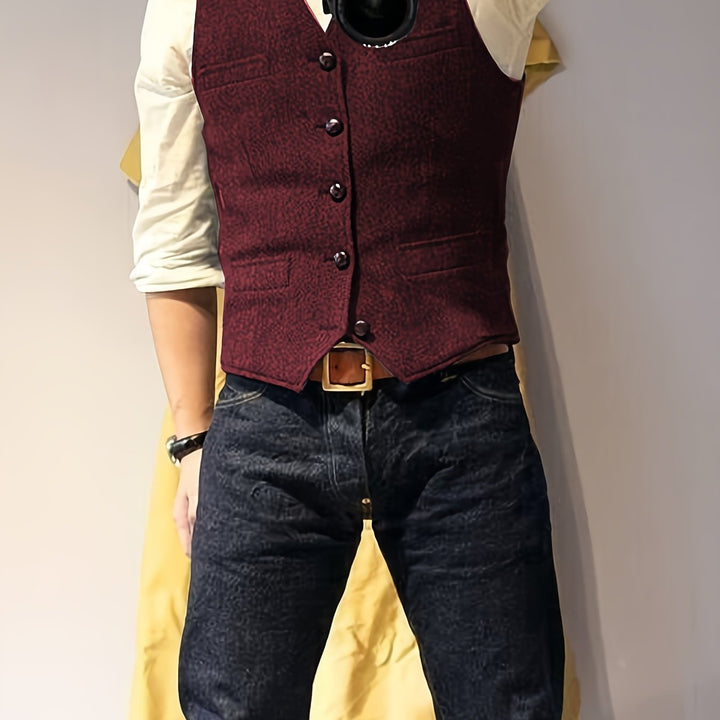 Levoire | Gilet En Laine Inspiré Par La Récolte Du Vin Avec Motif De Toile D'Araignée Bordeaux rouge