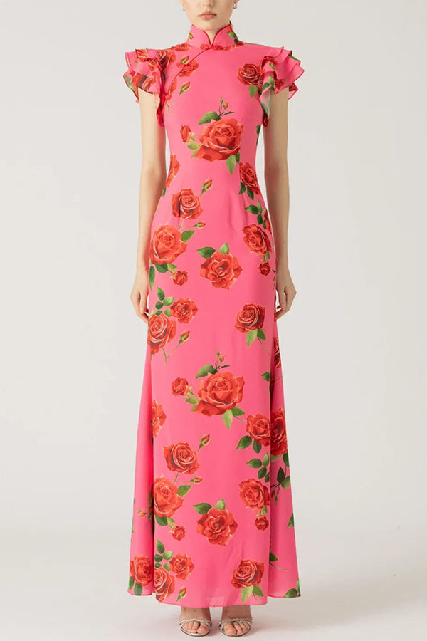 Levoire | Robe Maxi Fleurie Sans Manches Élégante