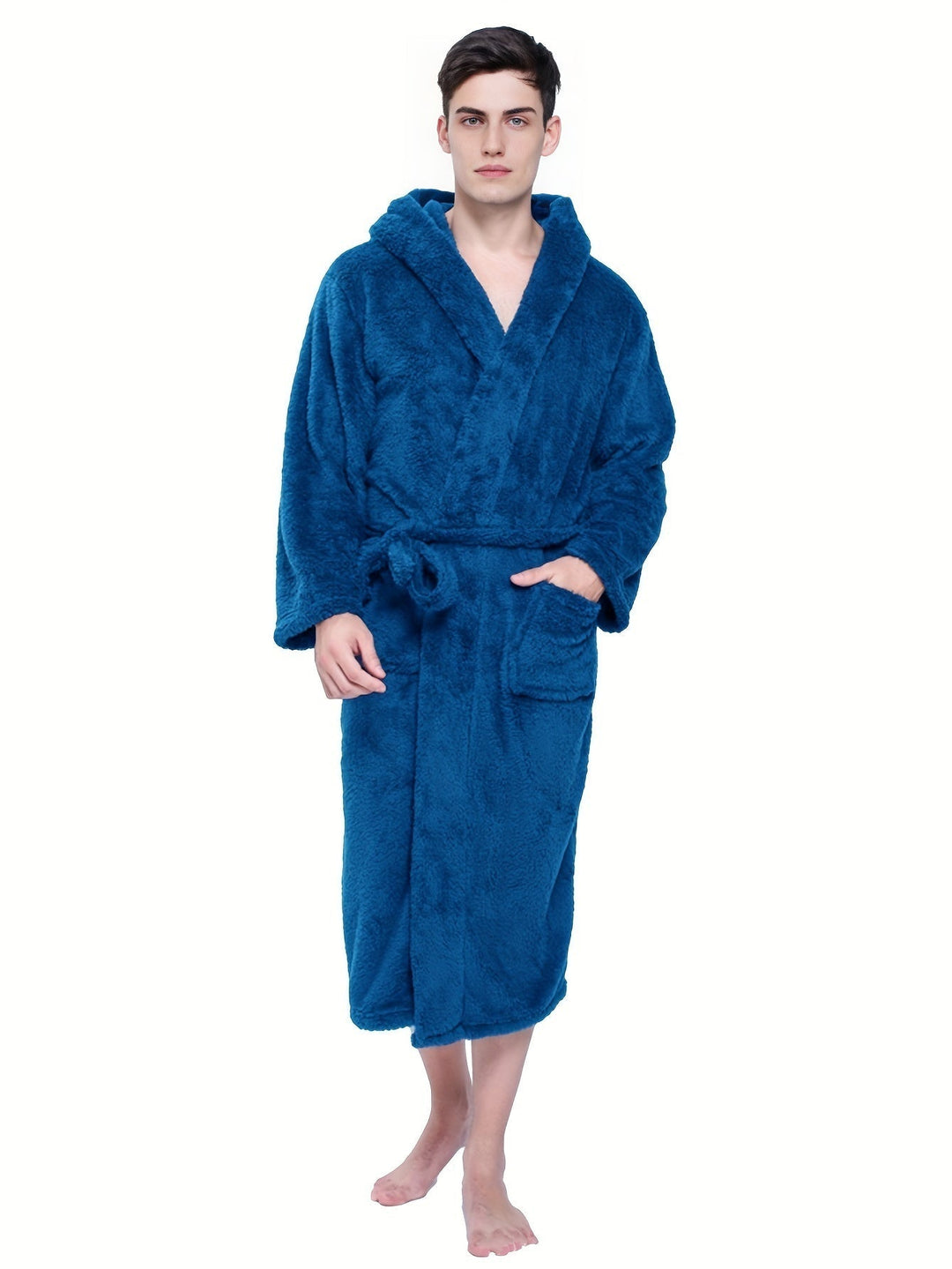 Levoire | Peignoir Pour Homme Chaud Et Doux Dans Une Teinte Unie Bleu