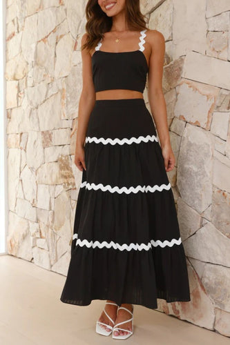 Levoire | Ensemble De Cami À Bordure Contrastante Et Jupe Maxi