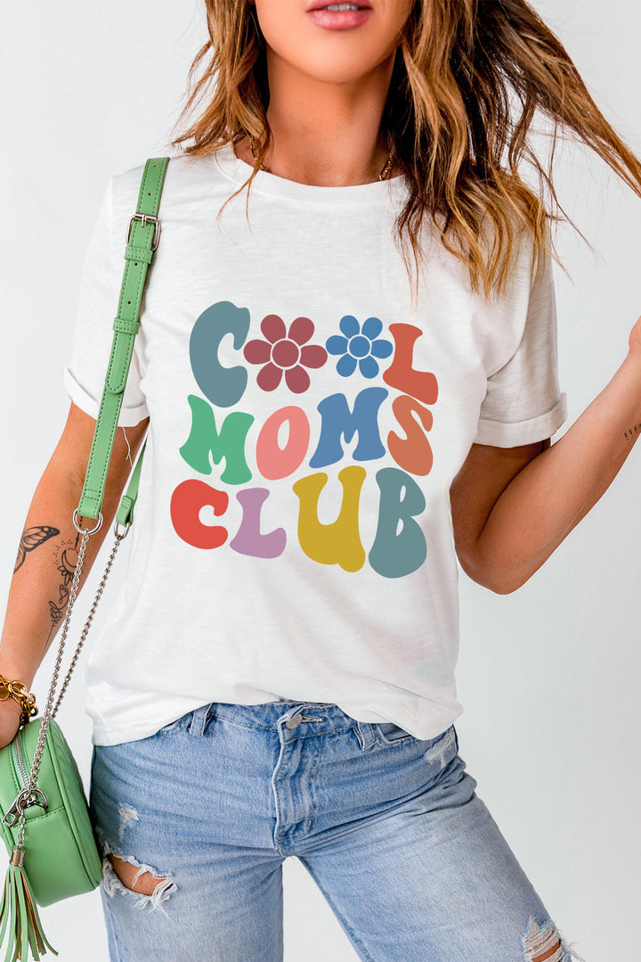 Levoire | COOL MOMS CLUB T-shirt col rond à manches courtes Blanc