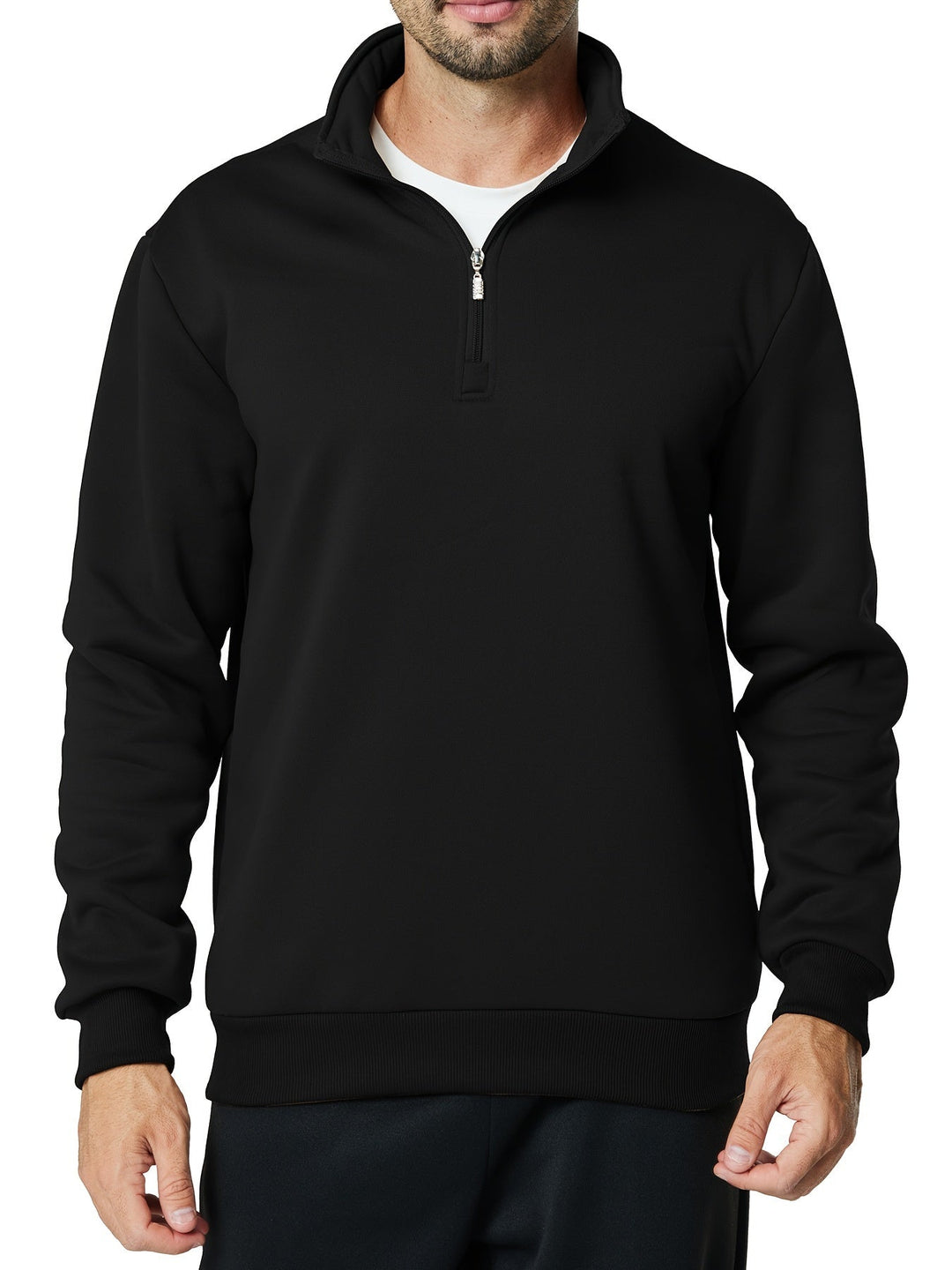 Levoire | Sweat-Shirt Décontracté Pour Hommes Avec Zip Et Poches Noir