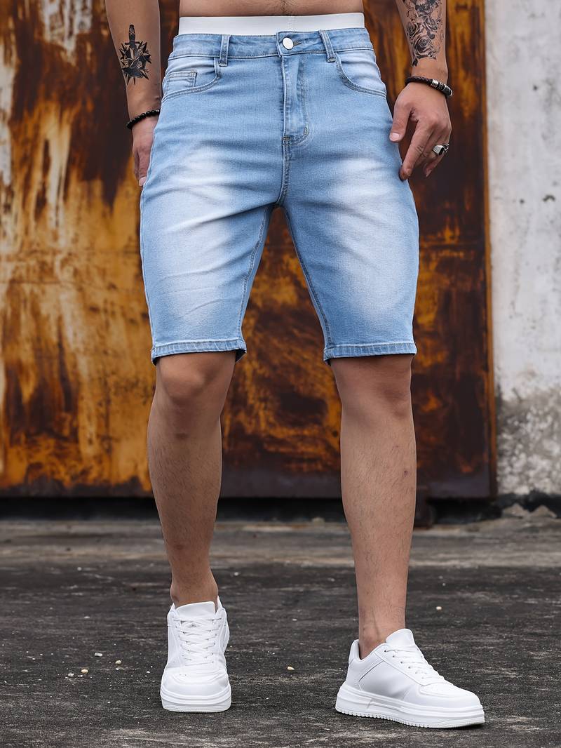 Levoire | Shorts En Jean D'Été À Coupe Slim Bleu clair