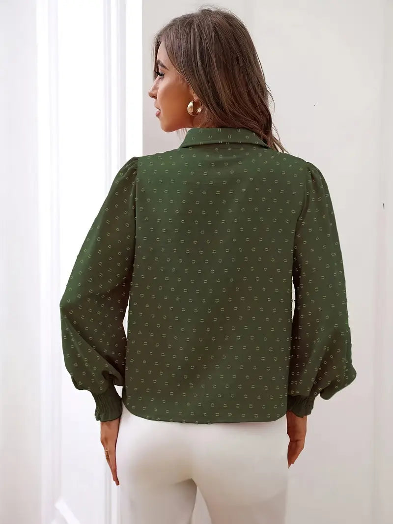 Levoire | Chemisier À Boutons Avec Des Pois Et Des Manches Smockées Pour Femmes
