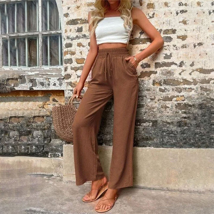 Levoire | Pantalons D'Été Colorés Légers Pour Femmes Avec Jambes Larges Braun