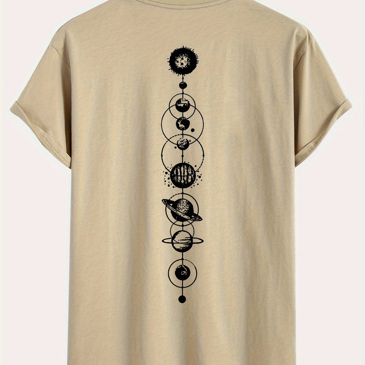 Levoire | T-Shirt Pour Hommes Rento Avec Imprimé Planètes En 100% Coton