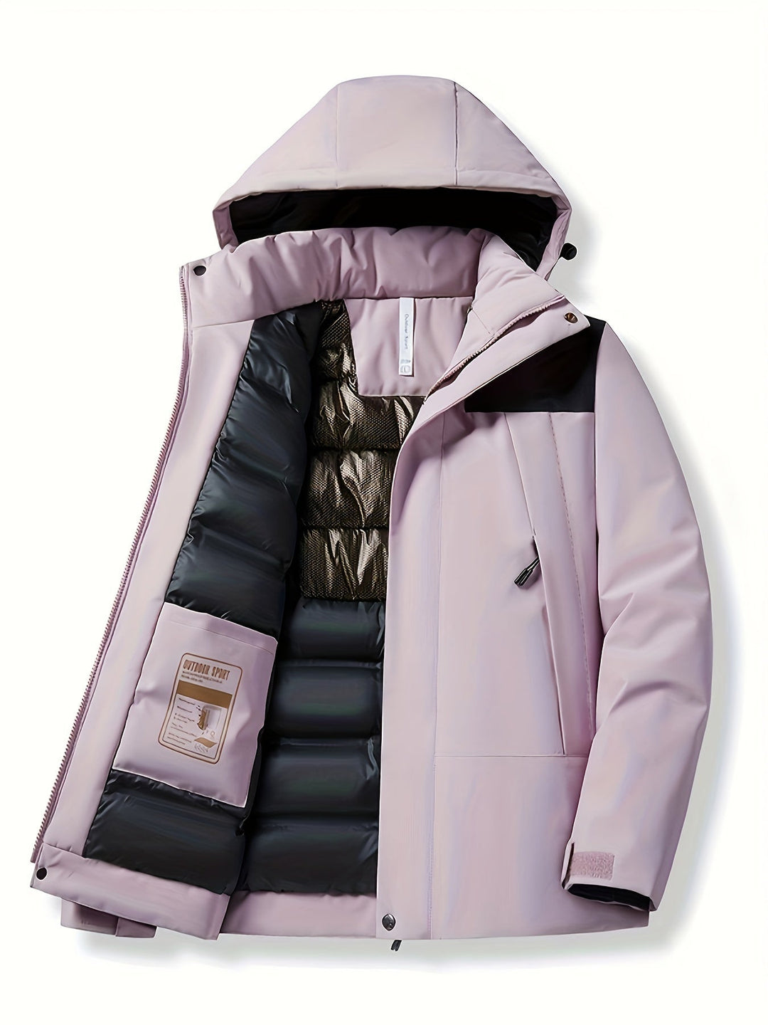Levoire | Veste Longue à Capuche Imperméable avec Fermeture Éclair