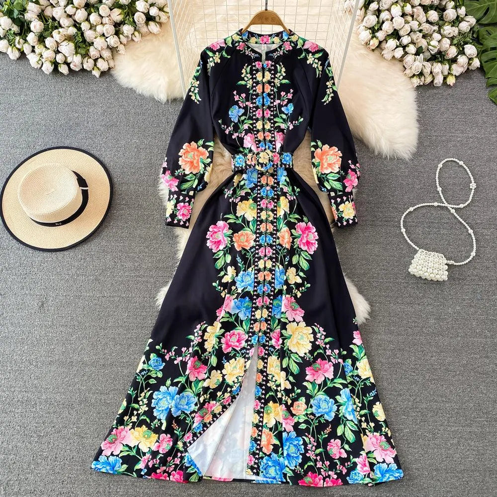 Levoire | Robe à volants avec manches bouffantes A