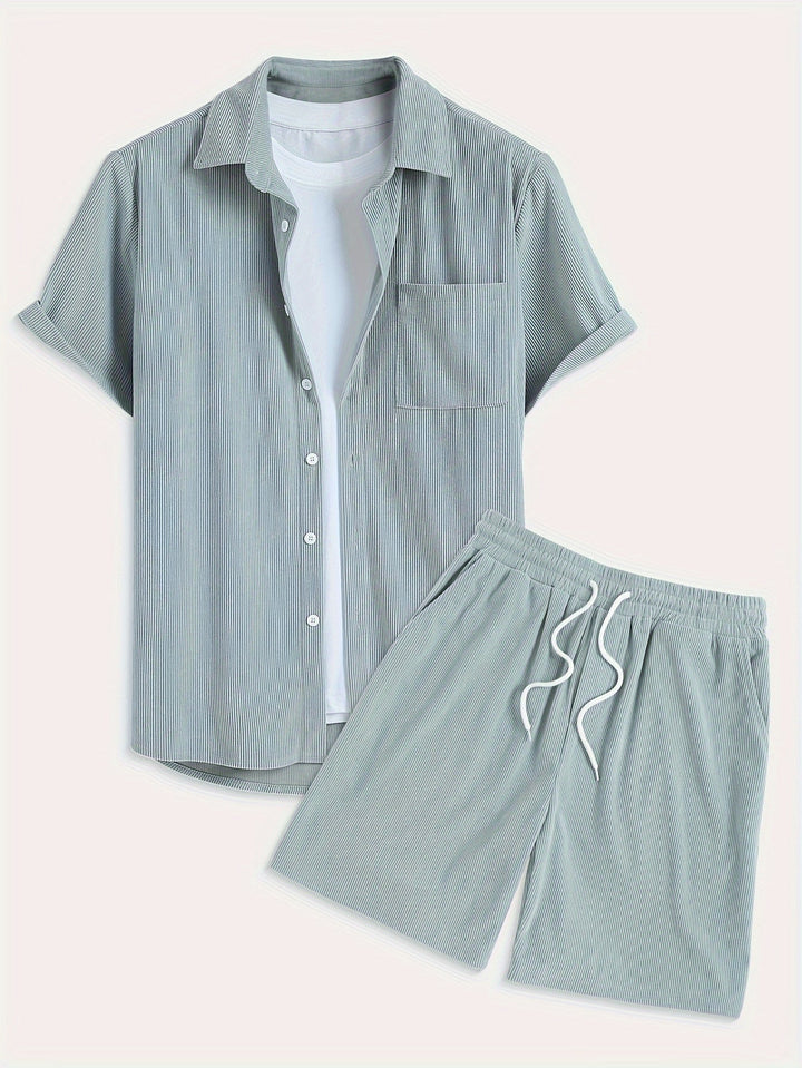 Levoire | Ensemble D'Été Uni Avec T-Shirt Et Short Vert clair