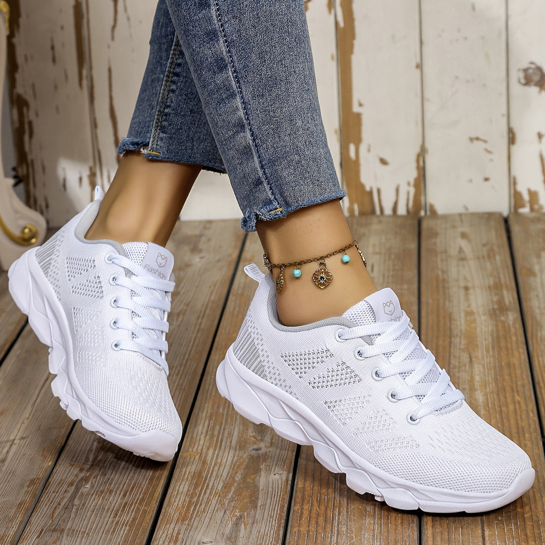 Levoire | Baskets À Lacets Contrastées Pour Femmes 219 Blanc Gris
