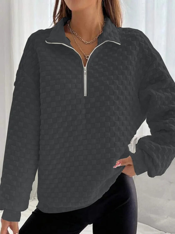 Levoire | Pull Tendance Col V - Fermeture Éclair Élégante - Vêtements Tricot Confortables Pour Looks Branchés Gris