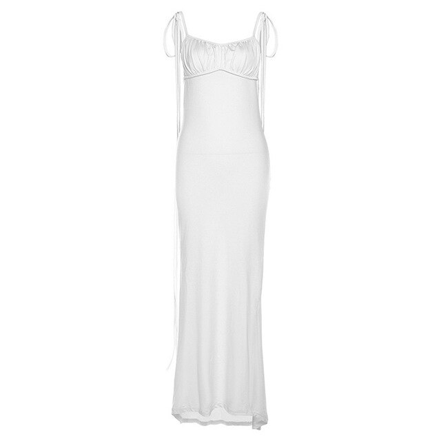 Levoire | Robe Bodycon Dos Nu Avec Volants Blanc