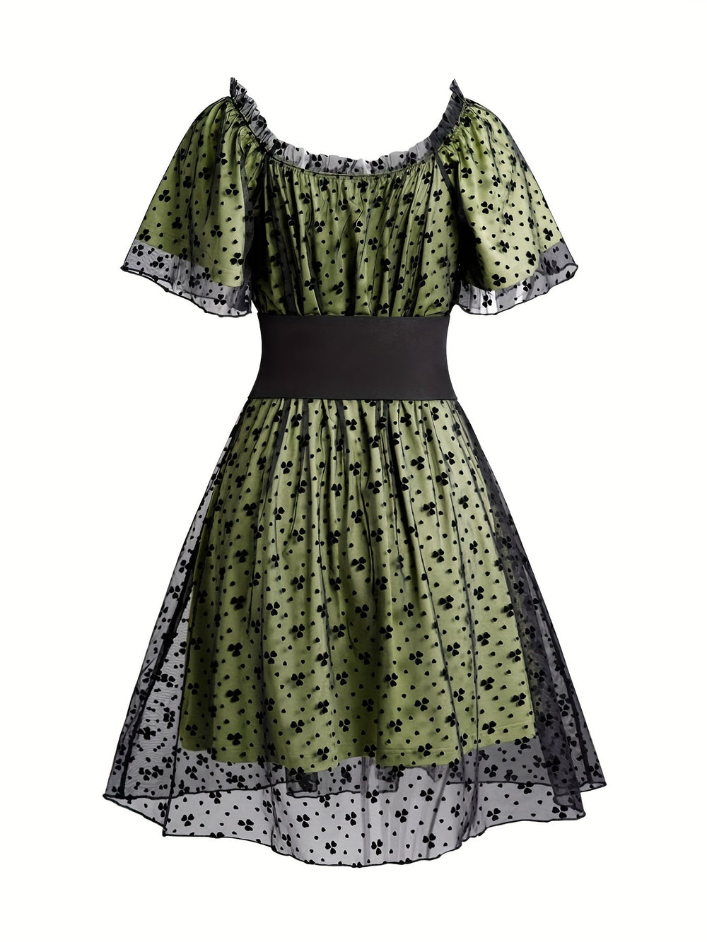 Levoire | Robe Corset Fleurie pour Femme - Vert