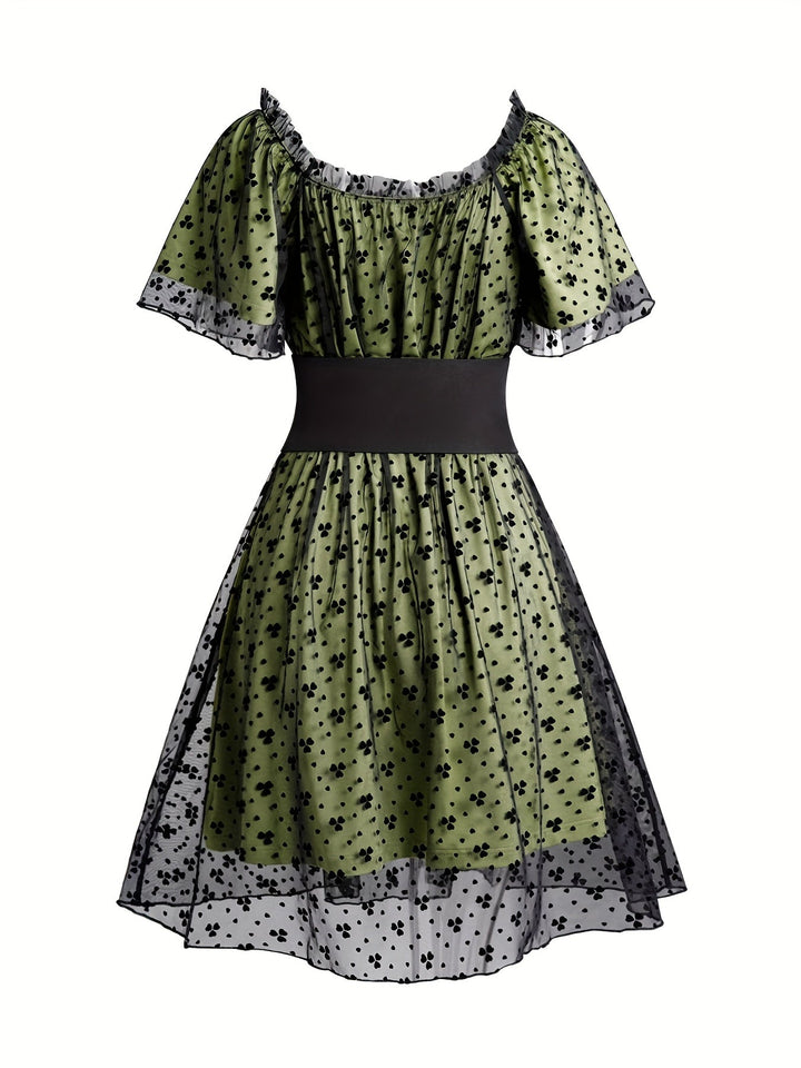 Levoire | Robe Corset Fleurie pour Femme - Vert