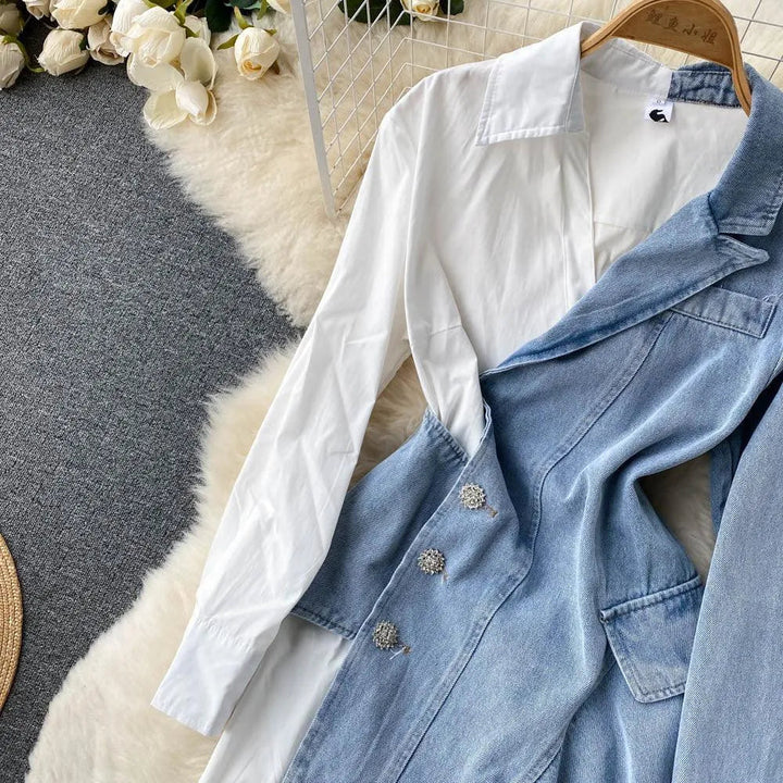 Levoire | Wanhat -robe avec des coutures de chemise irrégulières et des manches longues