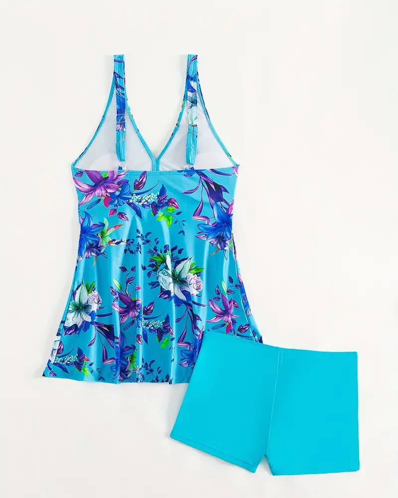 Levoire | Tankini Rafraîchissant Avec Motif Floral Et Porte-Jarretelles