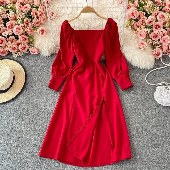 Levoire | Robe longue avec décolleté carré Rot