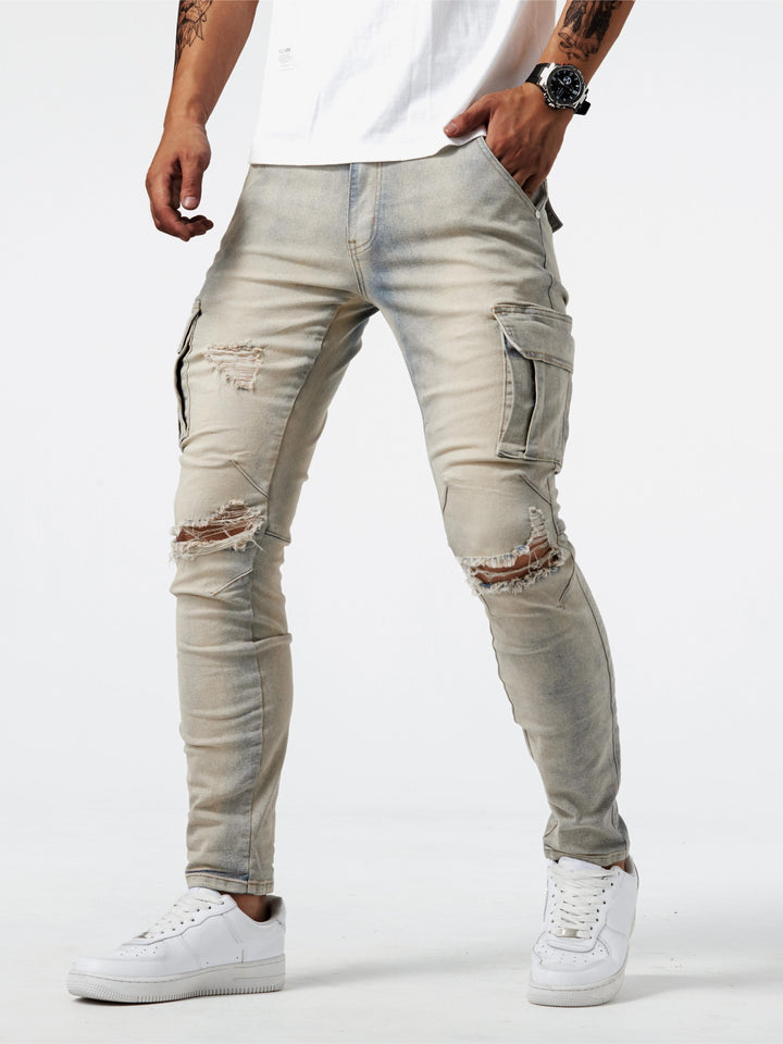 Levoire | Pantalons Cargo Slimfit En Denim Stretch
