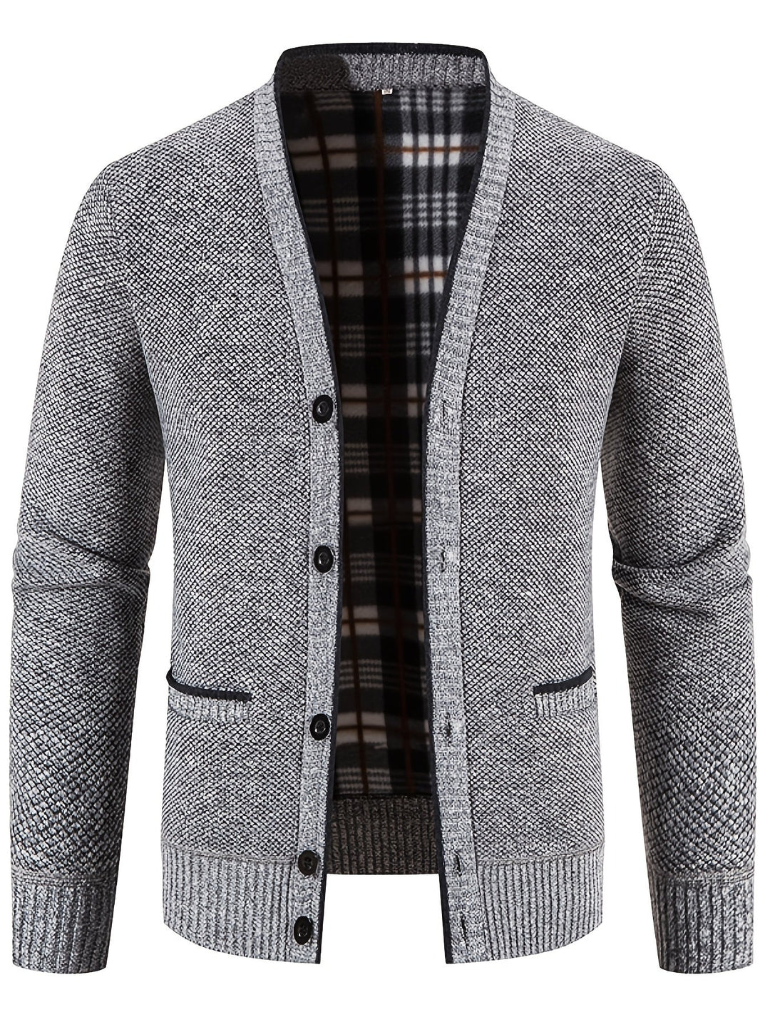 Levoire | Veste Tricotée Décontractée Pour Hommes Avec Décolleté En V Gris clair