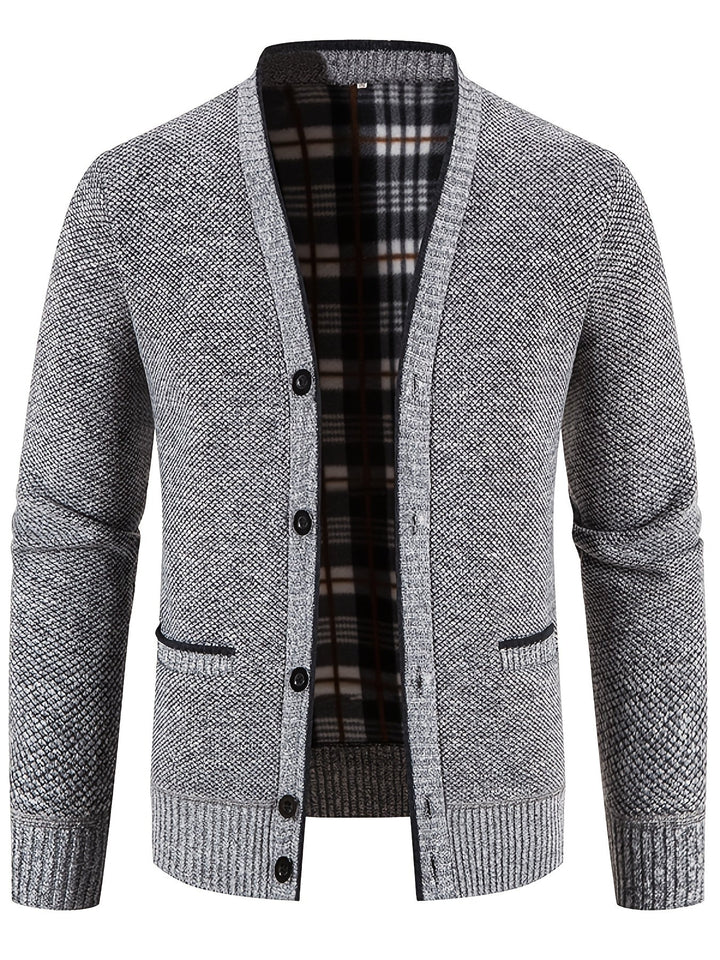 Levoire | Veste Tricotée Décontractée Pour Hommes Avec Décolleté En V Gris clair