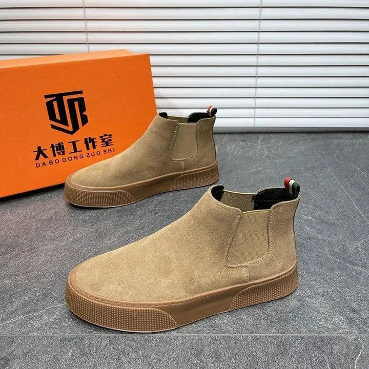 Levoire | Bottes Chelsea Hommes en velours – Style élégant et décontracté Khaki