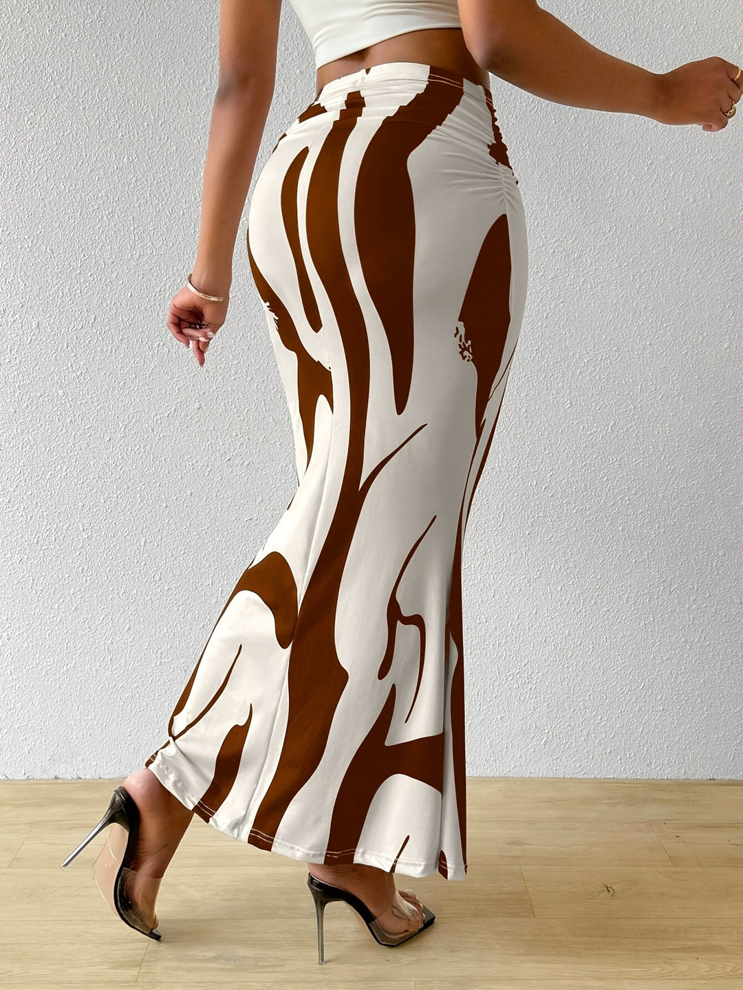 Levoire | Jupe Bodycon Taille Haute Élégante Avec Imprimé Aléatoire