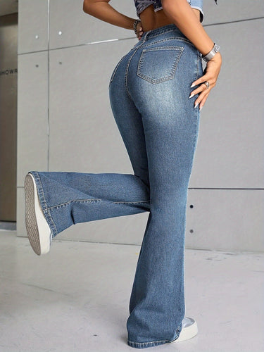 Levoire | Pantalons En Jean Flare Lavés Élégants Avec Bord Effiloché