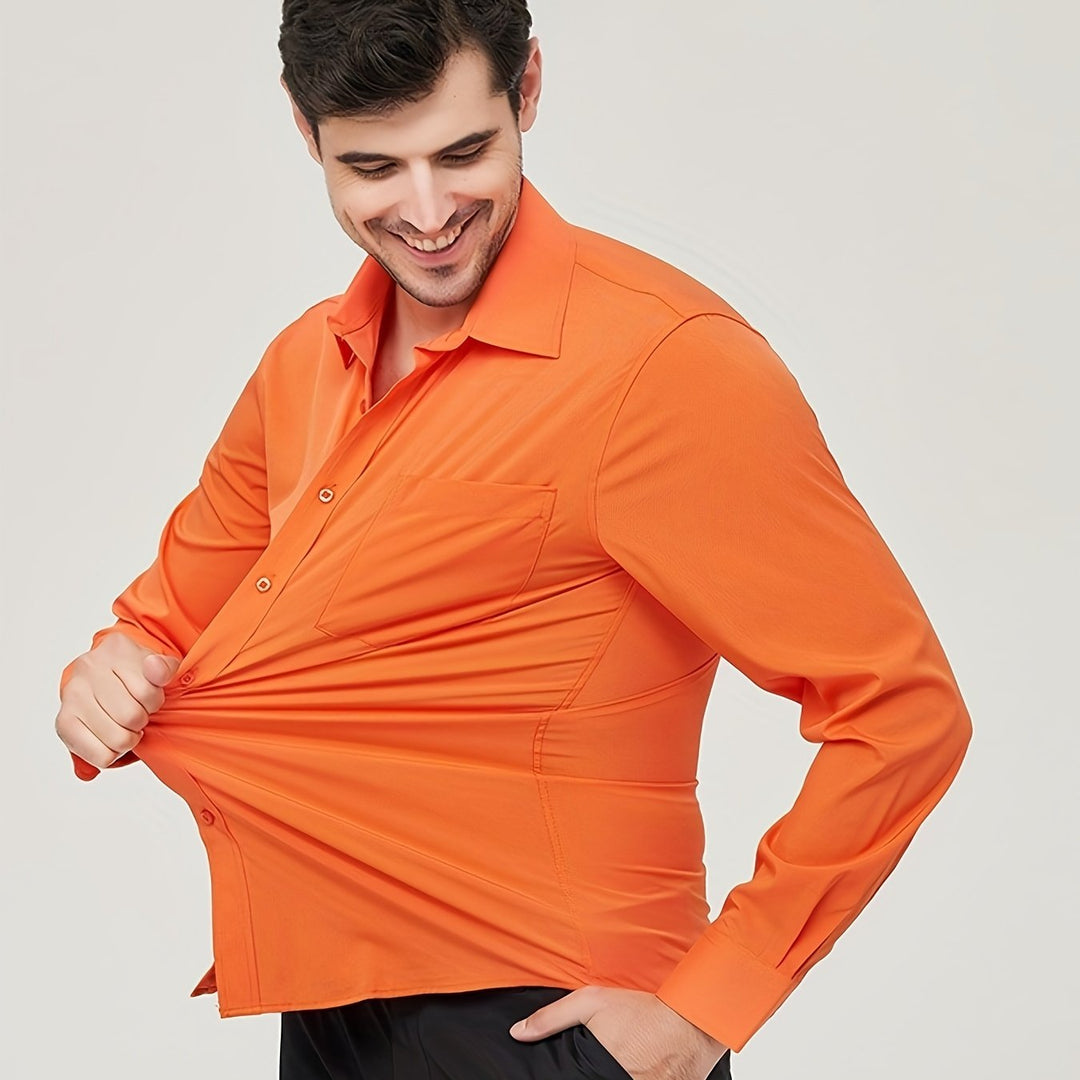 Levoire | Chemise De Business En Coton Respirant Pour Homme Jaune orange