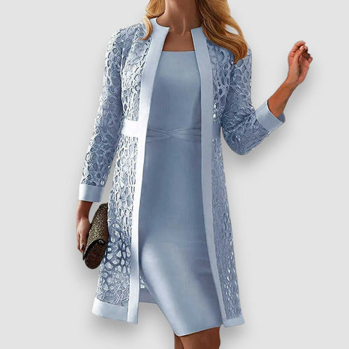 Levoire | Robe Élégante Deux Pièces Avec Veste En Dentelle Pour Dames