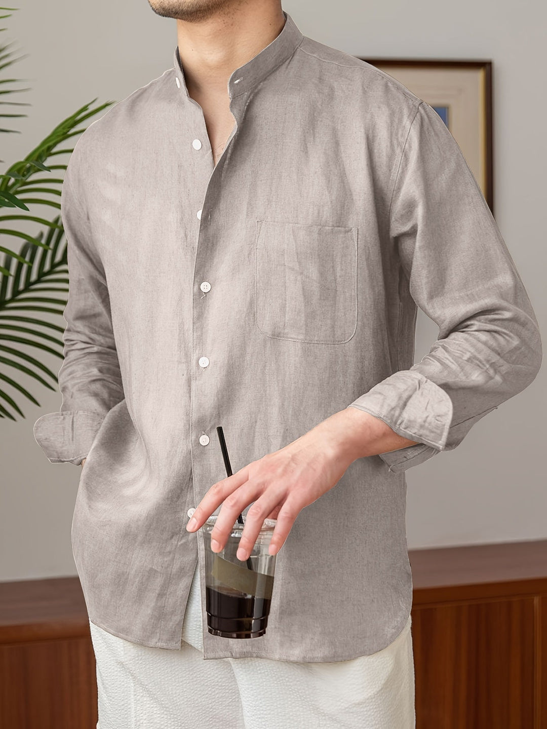 Levoire | Chemise En Lin Non Mélangée À Manches Longues